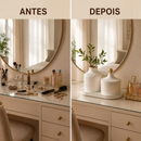 Kit Decorativo Luxo 3 Peças com Detalhes Dourados em Gesso
