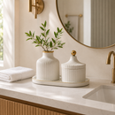 Kit Decorativo Luxo 3 Peças com Detalhes Dourados em Gesso