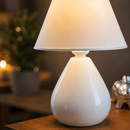 Abajur Luminária de Mesa Cerâmica Gota Cúpula Decorativa para Quarto Sala Escritório