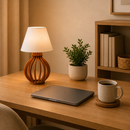 Kit 2 Abajur Luminária de Mesa Branco Moderno Mdf Bivolt Para Quarto Sala Escritório Decoração
