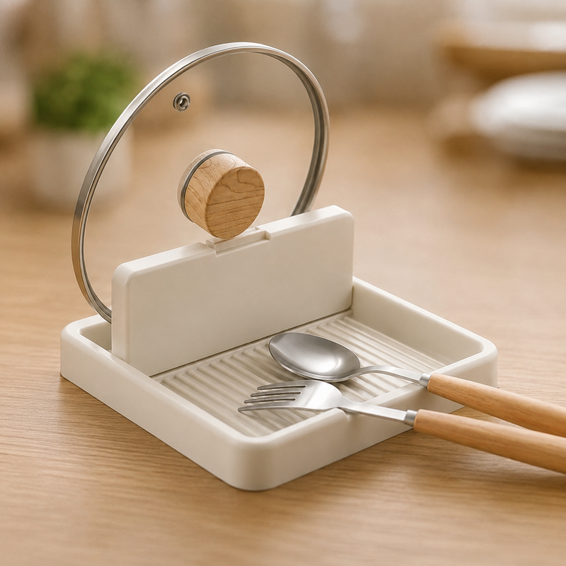 Suporte Descanso para Tampas, Talheres, Utensílios Organizador de Cozinha 5 em 1