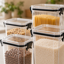 Kit 5 Potes Herméticos Caspara Mantimentos – Organizadores Empilháveis com Vedação em Silicone BPA Free