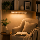 Luminária LED 60cm com Sensor de Movimento 3 Cores Regulável USB Recarregável para Armário Cozinha