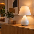 Abajur Luminária de Mesa Cerâmica Gota Cúpula Decorativa para Quarto Sala Escritório