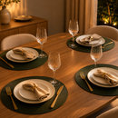 Kit Jogo Americano Redondo 2, 4 ou 8 Peças Elegante para Mesa Posta