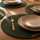 Kit Jogo Americano Redondo 2, 4 ou 8 Peças Elegante para Mesa Posta