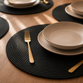Kit Jogo Americano Redondo 2, 4 ou 8 Peças Elegante para Mesa Posta