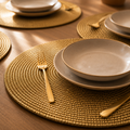 Kit Jogo Americano Redondo 2, 4 ou 8 Peças Elegante para Mesa Posta