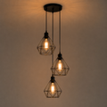 Lustre Pendente Diamante Triplo Aramado de Teto Moderna