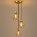 Lustre Pendente Diamante Triplo Aramado de Teto Moderna