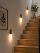 Luminaria Luz Led Recarregável Sensor de Movimento Arandela de Madeira Minimalista Para Mesa Parede