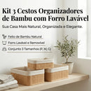 Cesto Organizador Multiuso de Bambu com Forro