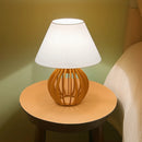 Kit 2 Abajur Luminária de Mesa Branco Moderno Mdf Bivolt Para Quarto Sala Escritório Decoração