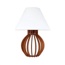 Kit 2 Abajur Luminária de Mesa Branco Moderno Mdf Bivolt Para Quarto Sala Escritório Decoração