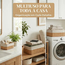 Cesto Organizador Multiuso de Bambu com Forro