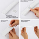 Luminária LED 60cm com Sensor de Movimento 3 Cores Regulável USB Recarregável para Armário Cozinha