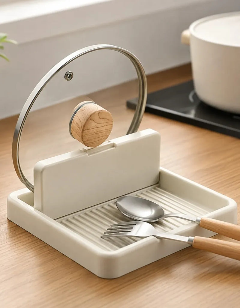 Suporte Descanso para Tampas, Talheres, Utensílios Organizador de Cozinha 5 em 1