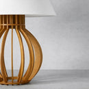 Kit 2 Abajur Luminária de Mesa Branco Moderno Mdf Bivolt Para Quarto Sala Escritório Decoração