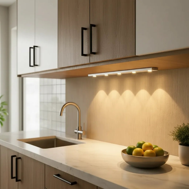 Luminária LED 60cm com Sensor de Movimento 3 Cores Regulável USB Recarregável para Armário Cozinha