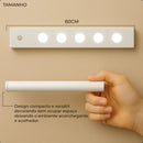 Luminária LED 60cm com Sensor de Movimento 3 Cores Regulável USB Recarregável para Armário Cozinha