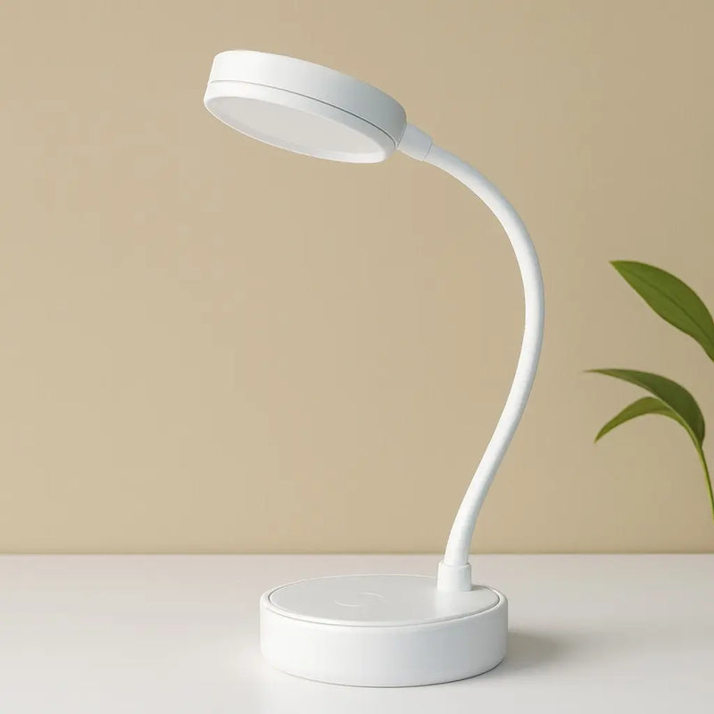 Luminária de Mesa LED Articulável com 3 Níveis para Estudo e Trabalho Recarregável USB