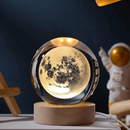 Luminária 3D Cristal de Mesa Decorativa USB Bola de Cristal Lua Galáxia Terra