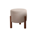 Puff Apollo Luxo Linho Decorativo para Sala Quarto e Escritório