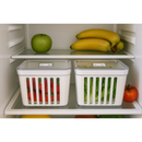 Kit Organizador de Geladeira 3.8 Litros Cesto Com Tampa Multiuso Alimentos Verduras e Vegetais