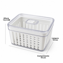 Kit Organizador de Geladeira 3.8 Litros Cesto Com Tampa Multiuso Alimentos Verduras e Vegetais