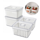 Kit Organizador de Geladeira Cesto Com Tampa Multiuso Alimentos Verduras e Vegetais
