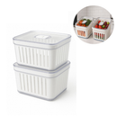 Kit Organizador de Geladeira Cesto Com Tampa Multiuso Alimentos Verduras e Vegetais