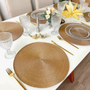 Kit Jogo Americano Redondo 2, 4 ou 8 Peças Elegante para Mesa Posta