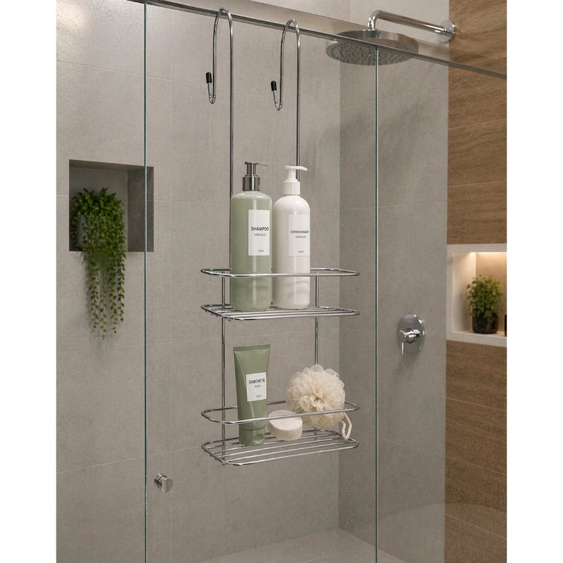 Organizador de Box Sem Furo Porta Shampoo 2 Andares
