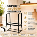 Galheteiro Porta Azeite Vidro 3 Potes 370ml Vinagreiro Azeiteiro Suporte Ferro