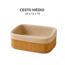 Cesto Organizador Multiuso de Bambu com Forro