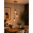 Luminária Teto Conjunto Lustre Pendente Diamante Triplo e-led Aramado Cozinha Sala Quarto Lavabo
